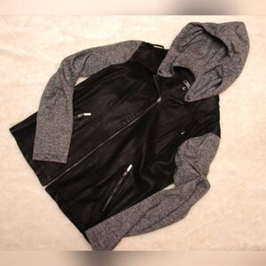 SOLD Faux leather black gray jacket Size Medium